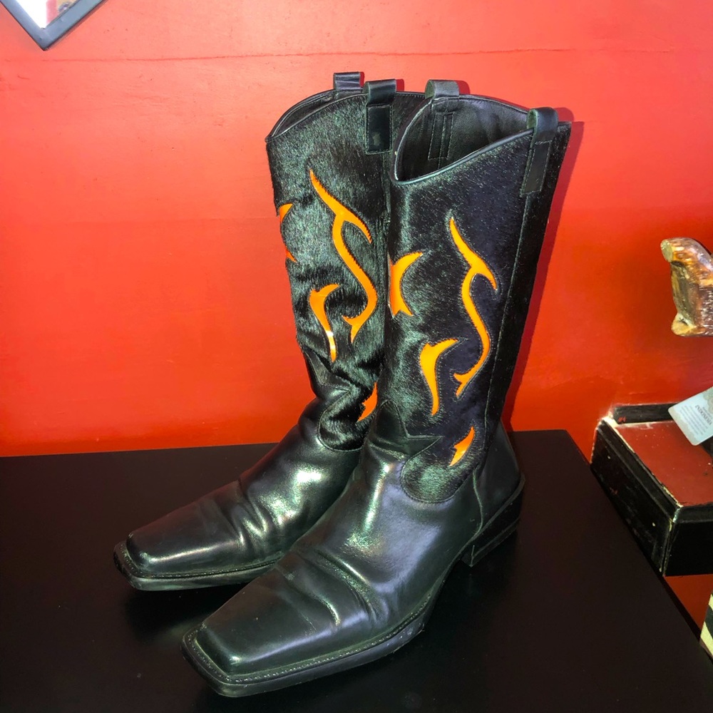NINE WEST Leather Cowgirl Boots